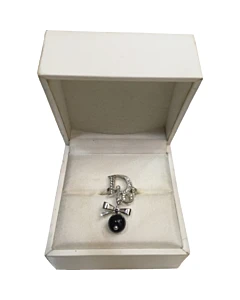 Christian Dior Charm Ring with Black Pearl