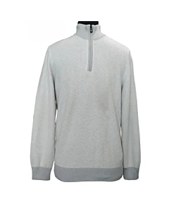 Canali Melange Wool Half-Zip Sweater