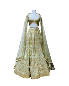 Falguni and Shane Peacock Pastel Green Bridal Lehenga