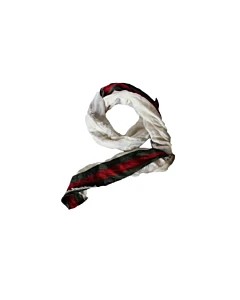 Gucci White Scarf with Signature Stripes