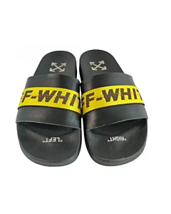 Off-White Industrial Logo Print Slides