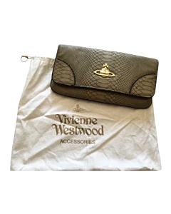 Vivienne Westwood Gray Grigio Frilly Snake Clutch